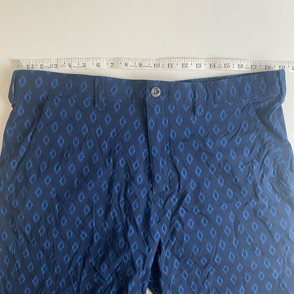 Eddie Bauer Travex Guide Pro Mens Shorts Size 38 Blue Pattern Outdoor 9” Hike - Picture 5 of 13